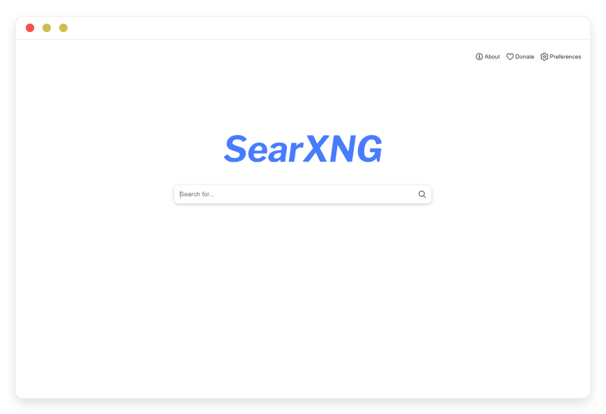 SearXNG runs a private metasearch front-end you control — no profiling, no ad tracking, results aggregated from many engines. Managed at €9/month.